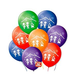 Balão de Festa Látex Decorado São João - Sortido - 25 unidades - Balões São Roque