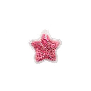 Aplique Estrela Rosa Claro com Glitter - 2 unidades - Rizzo