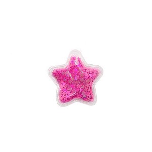 Aplique Estrela Rosa Escuro com Glitter - 2 unidades - Rizzo