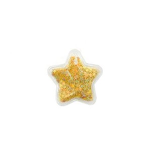 Aplique Estrela Amarela com Glitter - 2 unidades - Rizzo