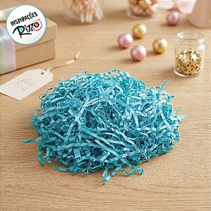 Palha Decorativa de Papel Turquesa - 100g - 1 unidade - Rizzo