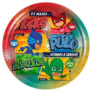 Prato de Festa redondo - PJ Masks - 12 unidades - Regina - Rizzo
