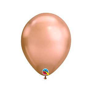 Balão de Festa Látex Liso Chrome - Rose Gold (Ouro Rose) - 11" 28cm - 100 unidades - Qualatex Outlet - Rizzo