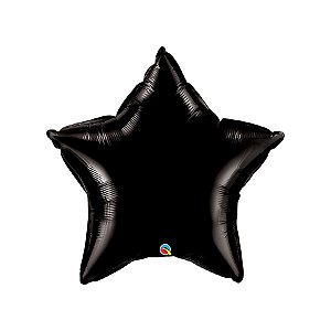 Balão de Festa Microfoil 36" 91cm - Estrela Preto Onix Metalizado - 1 unidade - Qualatex Outlet - Rizzo