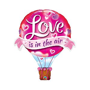 Balão de Festa Microfoil 42" 107cm - Balão Love is In The Air (O Amor está no Ar)  - 1 unidade - Qualatex Outlet - Rizzo