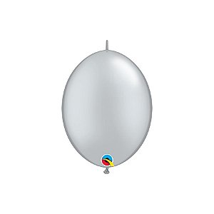 Balão de Festa Látex Liso Q-Link - Prata - 12" 30cm - 50 unidades - Qualatex Outlet - Rizzo