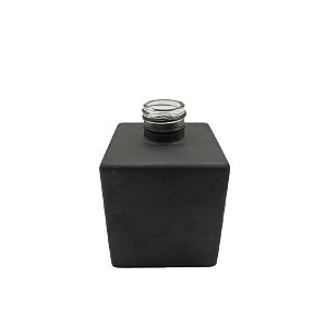 Frasco para Perfumaria de Vidro Quadrado - Cube Preto Fosco - 220ml - 1 unidade - Rizzo