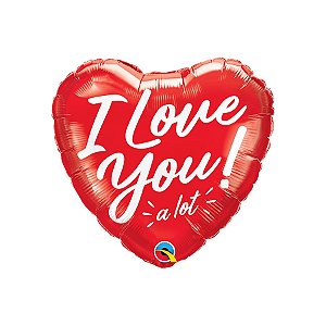 Balão de Festa Microfoil 18" 46cm - Coração I Love You a Lot  - 1 unidade - Qualatex Outlet - Rizzo