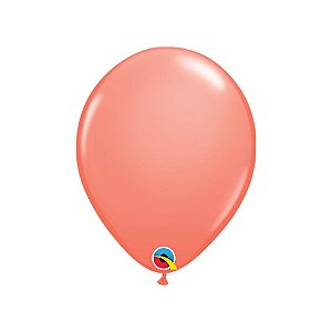 Balão de Festa Látex Liso Sólido - Coral - 11" 28cm - 6 unidades - Qualatex Outlet - Rizzo