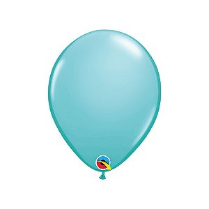 Balão de Festa Látex Liso Sólido - Azul Caribe - 11" 28cm - 6 unidades - Qualatex - Rizzo