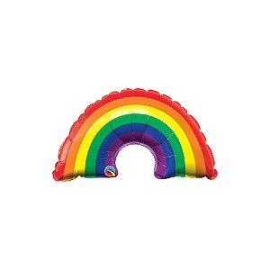 Balão de Festa Microfoil 14" 35cm - Pequeno Arco-íris Brilhante - 1 unidade - Qualatex Outlet - Rizzo