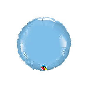 Balão de Festa Microfoil 18" 46cm - Redondo Azul Claro Metalizado - 1 unidade - Qualatex Outlet - Rizzo