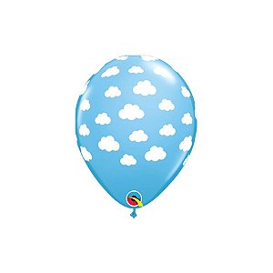 Balão de Festa Látex Liso Decorado - Nuvens - 11" 28cm - 6 unidades - Qualatex Outlet - Rizzo