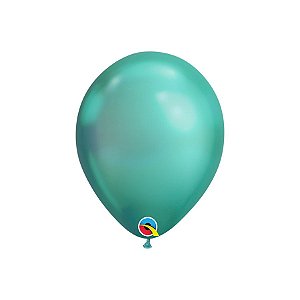 Balão de Festa Látex Liso Chrome - Green (Verde) - 7" 18cm - 100 unidades - Qualatex Outlet - Rizzo