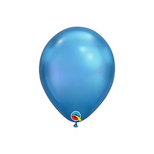 Balão de Festa Látex Liso Chrome - Blue (Azul) - 7" 18cm - 100 unidades - Qualatex Outlet - Rizzo