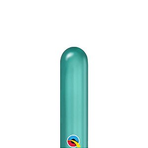 Balão de Festa Canudo - Chrome Verde 260Q  - 100 unidades - Qualatex Outlet - Rizzo
