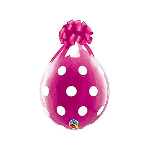 Balão de Festa Látex Liso Decorado - Pontos Transparente e Branco - 18" 46cm - 25 unidades - Qualatex Outlet - Rizzo