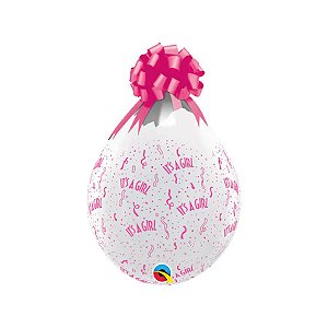 Balão de Festa Látex Liso Decorado - It's a Girl (É uma Menina) - 18" 46cm - 25 unidades - Qualatex Outlet - Rizzo