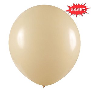 Balão de Festa Redondo Profissional Látex Liso 24'' 60cm - Bege - 3 unidades - Art-Latex - Rizzo