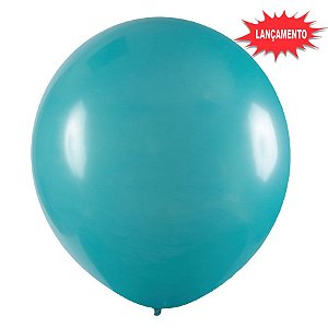 Balão de Festa Redondo Profissional Látex Liso 24'' 60cm - Azul Turquesa - 3 unidades - Art-Latex - Rizzo