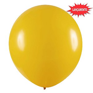Balão de Festa Redondo Profissional Látex Liso 24'' 60cm - Amarelo Ouro - 3 unidades - Art-Latex - Rizzo