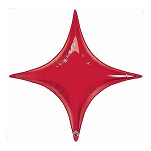 Balão de Festa Microfoil 20" 51cm - Starpoint Vermelho Rubi - 1 unidade - Qualatex Outlet - Rizzo