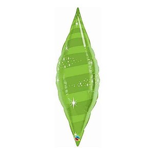 Balão de Festa Microfoil 38" 95cm - Taper Espiral Verde Lima - 1 unidade - Qualatex Outlet - Rizzo