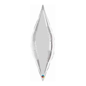 Balão de Festa Microfoil 27" 68cm - Taper Silver Plain - 1 unidade - Qualatex Outlet - Rizzo