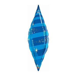 Balão de Festa Microfoil 38" 95cm - Taper Espiral Blue - 1 unidade - Qualatex Outlet - Rizzo