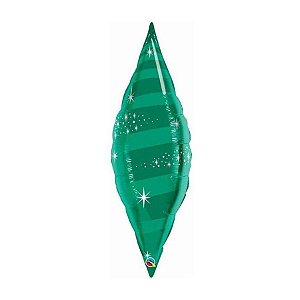 Balão de Festa Microfoil 38" 95cm - Taper Espiral Verde Esmeralda - 1 unidade - Qualatex Outlet - Rizzo