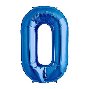 Balão de Festa Microfoil 16" 32cm - Letra O Azul - 1 unidade - Qualatex Outlet - Rizzo