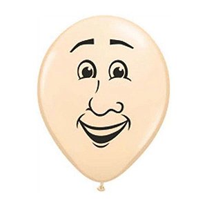 Balão de Festa Látex Liso Decorado - Rosto de Homem - 5" 21cm - 100 unidades - Qualatex Outlet - Rizzo