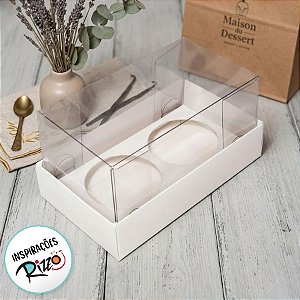 Caixa Base Brigadeiro - Branco - 2 cavidades (8,5x5x4,5cm) - 10 unidades - Assk - Rizzo
