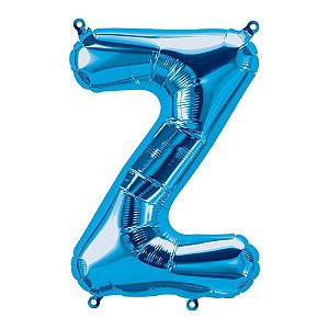 Balão de Festa Microfoil 34" 86cm - Letra Z Azul - 1 unidade - Qualatex Outlet - Rizzo