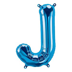 Balão de Festa Microfoil 34" 86cm - Letra J Azul - 1 unidade - Qualatex Outlet - Rizzo