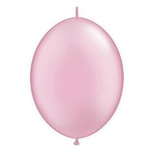 Balão de Festa Látex Liso Q-Link - Rosa Perolado - 6" 15cm - 50 unidades - Qualatex Outlet - Rizzo