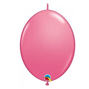 Balão de Festa Látex Liso Q-Link - Rosa Mexicano - 6" 15cm - 50 unidades - Qualatex Outlet - Rizzo