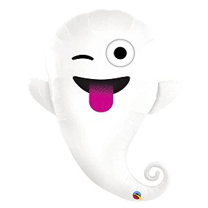 Balão de Festa Microfoil 34" 86cm - Emoji Fantasma - 1 unidade - Qualatex Outlet - Rizzo