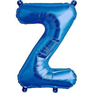Balão de Festa Microfoil 16" 40cm - Letra Z Azul - 1 unidade - Qualatex Outlet - Rizzo
