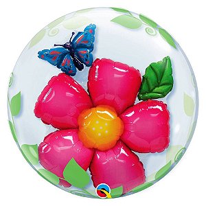 Balão de Festa Bubble 24" 61cm - Flor - 1 unidade - Qualatex Outlet - Rizzo