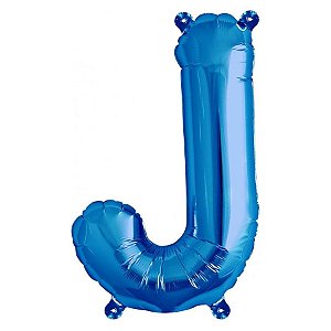 Balão de Festa Microfoil 16" 40cm - Letra J Azul - 1 unidade - Qualatex Outlet - Rizzo