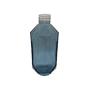 Frasco para aromatizador de Vidro Heptagonal - Porto Azul - 230ml - 1 unidade - Rizzo
