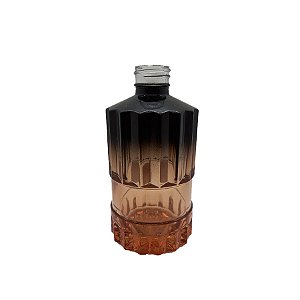 Frasco para Perfumaria de Vidro Cilíndrico - Lapidado Degradê Rosa e Preto - 260ml - 1 unidade - Rizzo