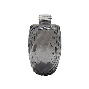 Frasco para Perfumaria de Vidro Cilíndrico - Espiral Cinza - 295ml - 1 unidade - Rizzo