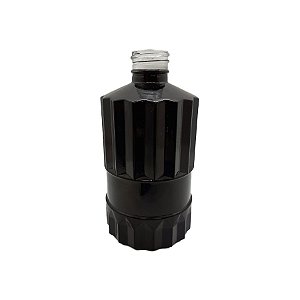 Frasco para Perfumaria de Vidro Cilíndrico - Lapidado Preto - 260ml - 1 unidade - Rizzo