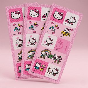 Adesivo Quadrado - Hello Kitty Rosa - 30 unidades - Festcolor - Rizzo