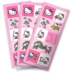 Adesivo Quadrado - Hello Kitty Rosa - 30 unidades - Festcolor - Rizzo