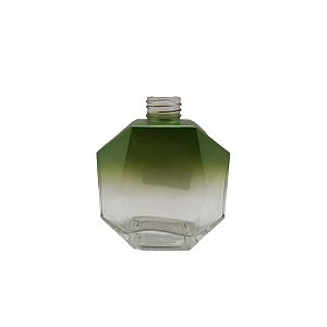 Frasco para aromatizador de Vidro Retângular - Sintra Verde/Transparente Degradê - 100ml - 1 unidade - Rizzo