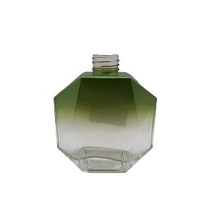 Frasco para aromatizador de Vidro Retângular - Difusor Verde/Transparente Degradê - 180ml - 1 unidade - Rizzo