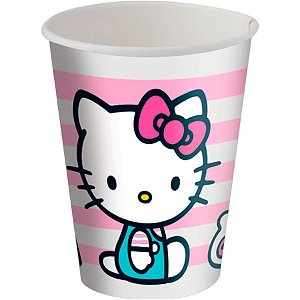 Copo de Papel - Hello Kitty Rosa 180ml - 8 unidades - Festcolor - Rizzo